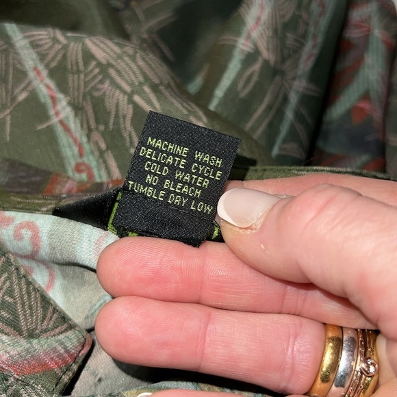 Poeme by Citron Green Asian Inspired Floral Print Quarter Sleeve Top Jacket M - Picture 10 of 10